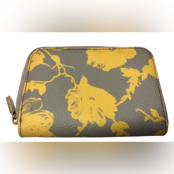 Tory Burch Robinson Mini Yellow & Grey Coin Purse - Picture 2 of 6